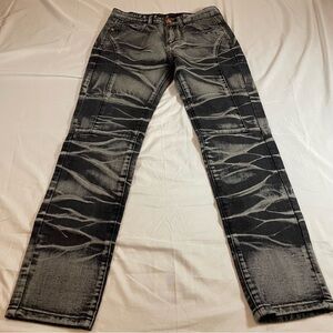 Mars Denim Acid Wash Slim Fit Black Jeans